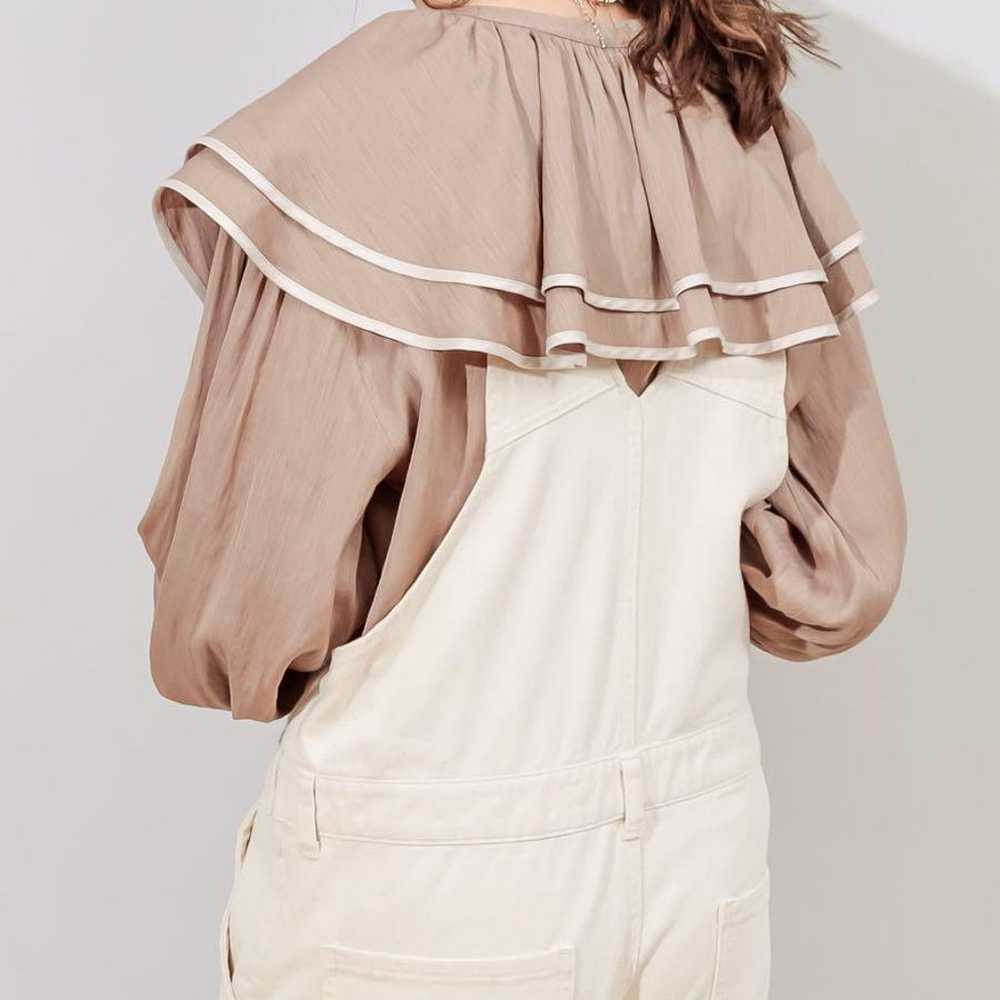 Discoat ruffled collar blouse with contrasting pi… - image 5