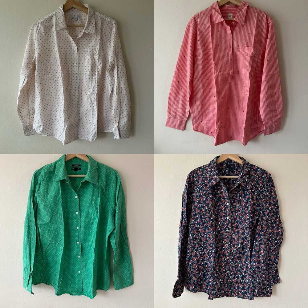 Gap Womens Dots Button Down Shirts XL - image 1