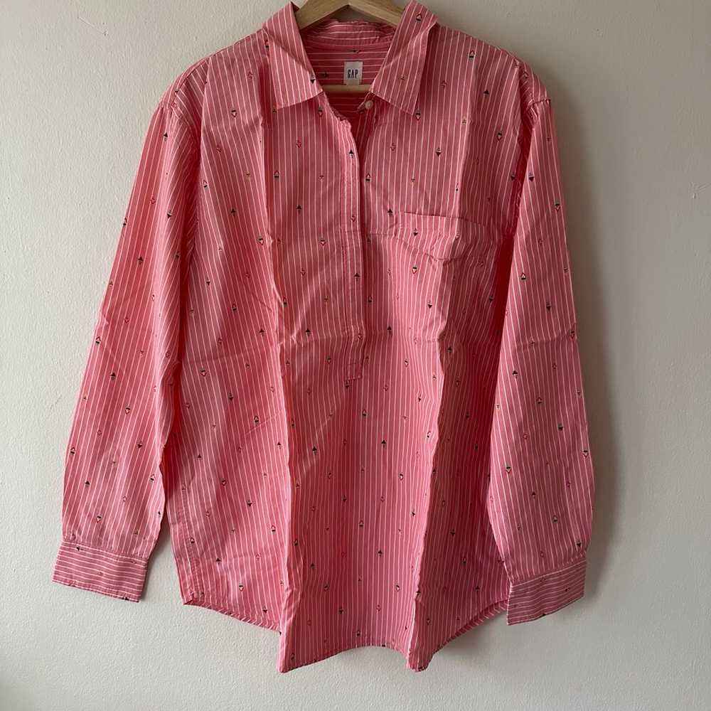 Gap Womens Dots Button Down Shirts XL - image 3