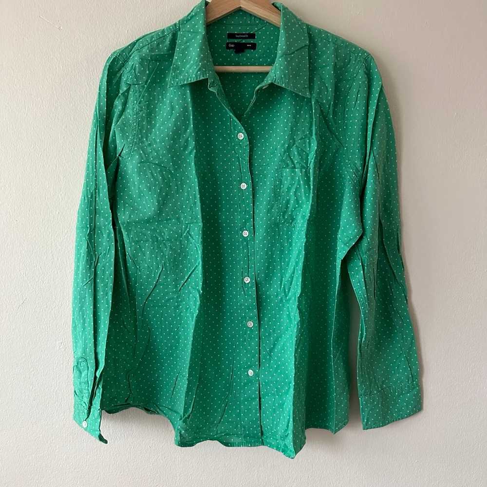 Gap Womens Dots Button Down Shirts XL - image 4