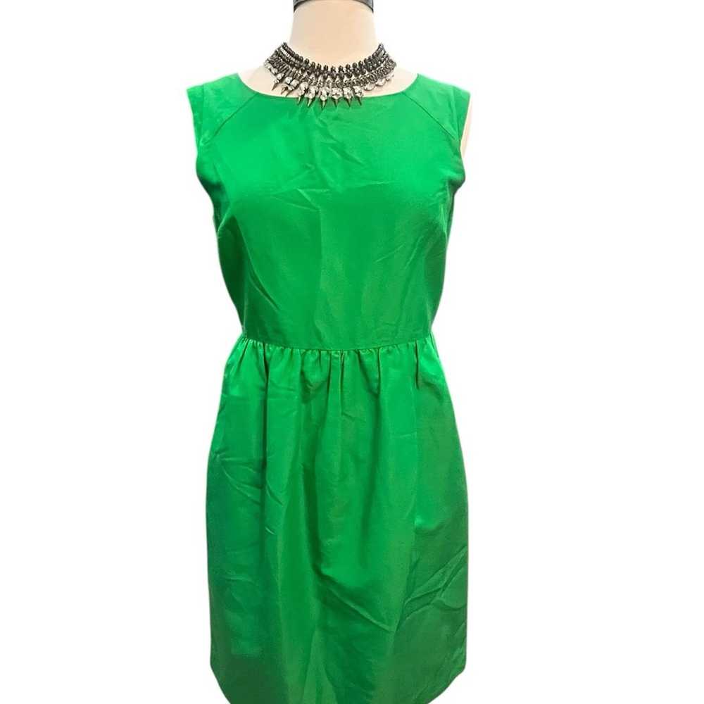 J. Crew Dress Green Sleeveless Womens Sz 4 - image 1