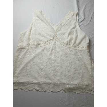 Worthington Vintage Lace Mesh Baby Doll Top Women… - image 1