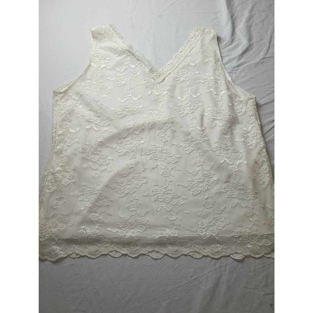 Worthington Vintage Lace Mesh Baby Doll Top Women… - image 4