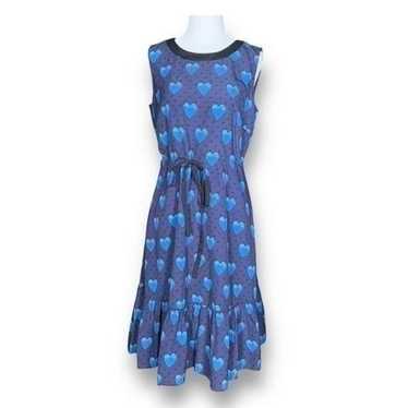 eShakati Dress Navy Heart Print Sleeveless Drawst… - image 1