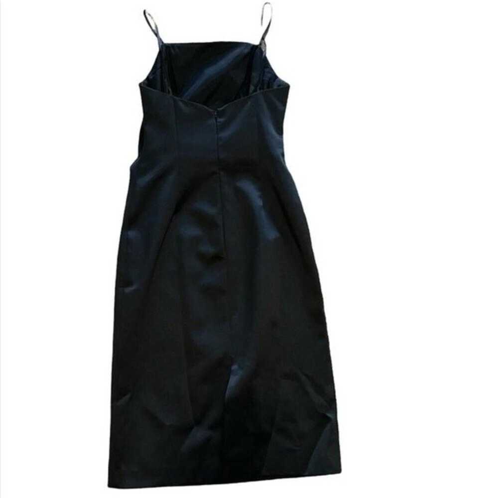 Vintage Cache Black Dress Cowl Pleated Midi Forma… - image 2