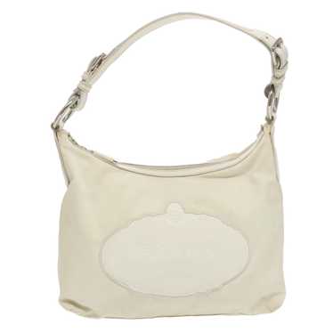 Prada Tessuto Beige Synthetic Shoulder Bag (Pre-Ow