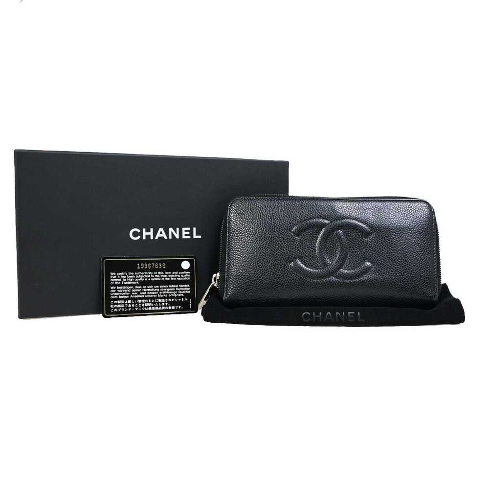 Chanel Logo Cc Black Leather Wallet (Pre-Owned) - image 1