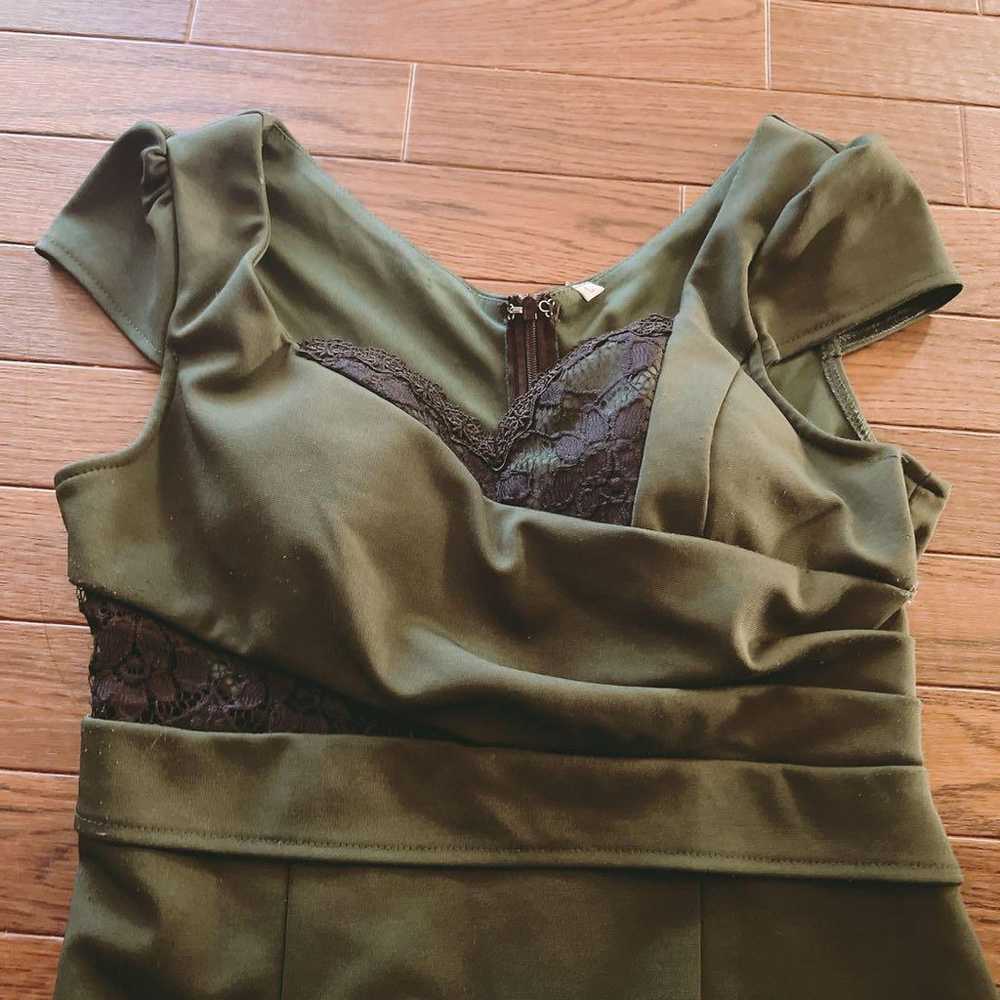 Olive Green Cabaret Dress - image 6