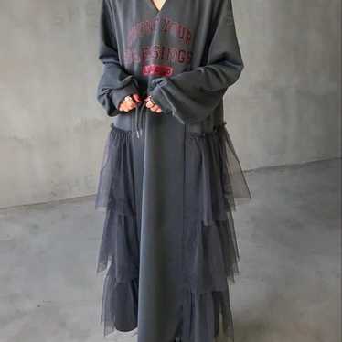 FRIFUL Gray Tiered Long Dress JP-XL Almost New - image 1