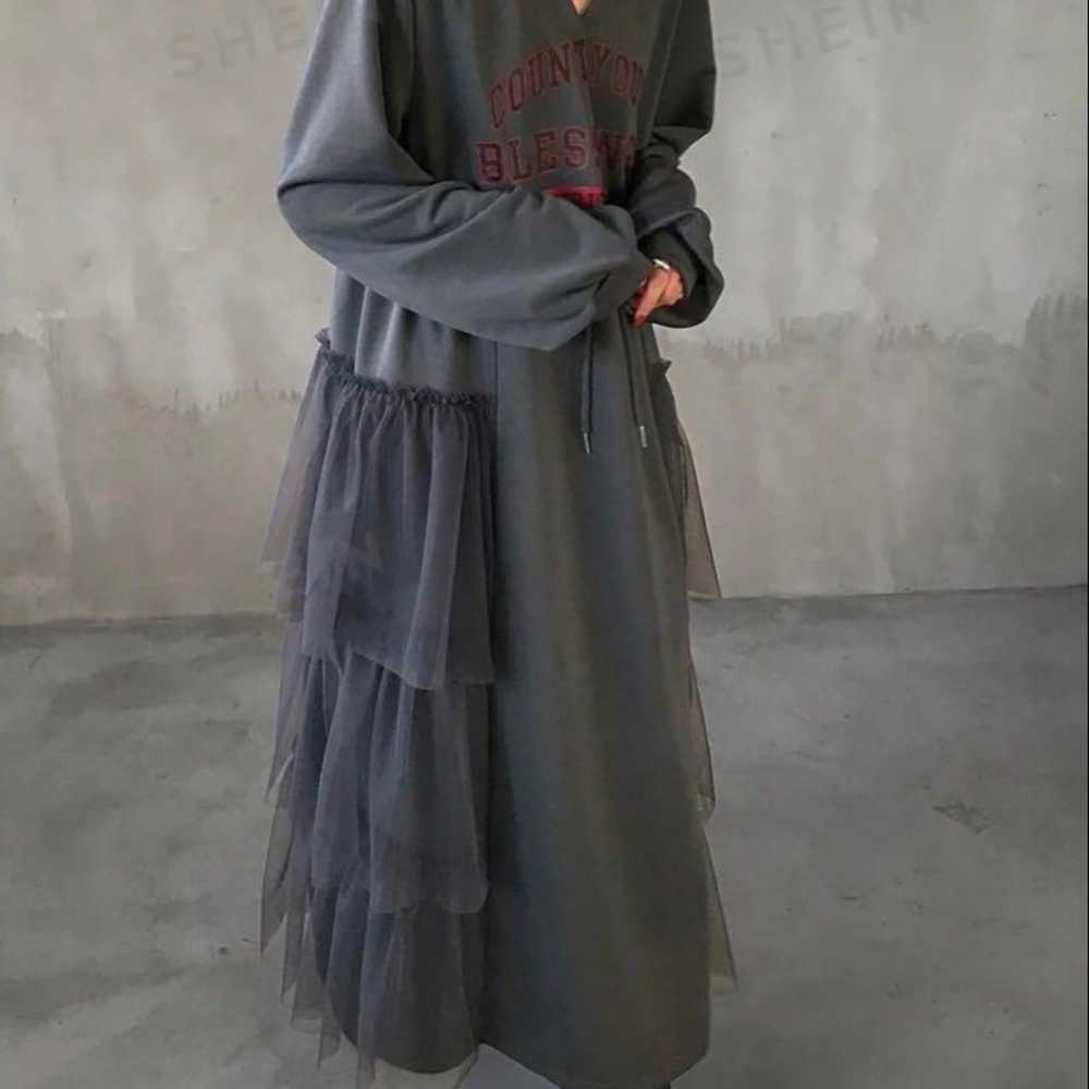 FRIFUL Gray Tiered Long Dress JP-XL Almost New - image 2