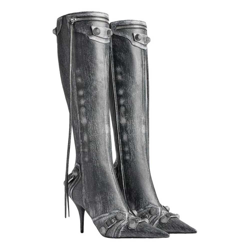 Balenciaga Cagole leather biker boots - image 1