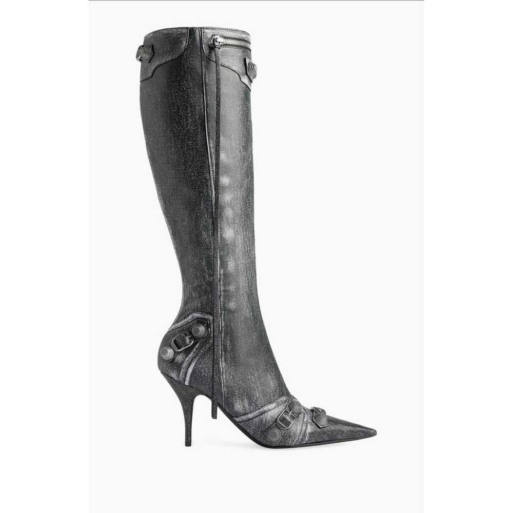 Balenciaga Cagole leather biker boots - image 2