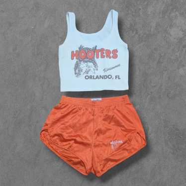 Vintage 90s Hooters Tank Top And Shorts Uniform X… - image 1