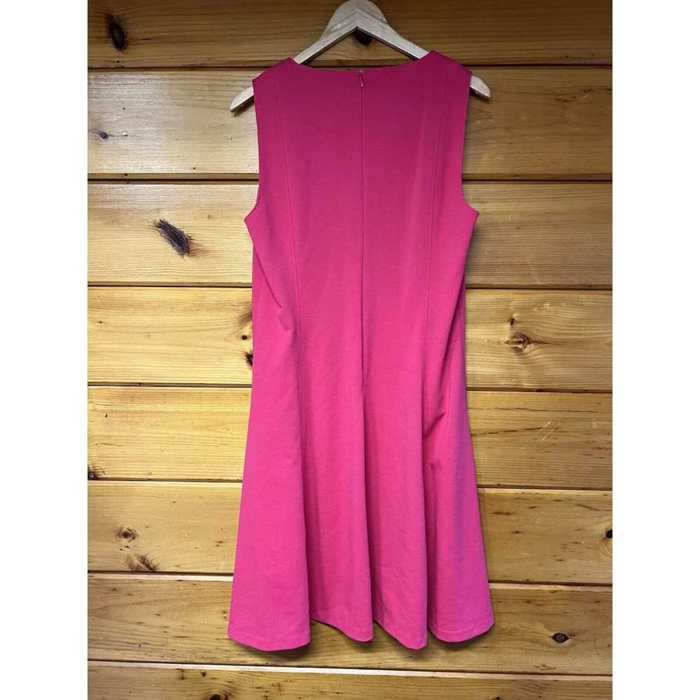 Tahari Pink 14 Sleeveless Fit Flare Knit Dress Wo… - image 4