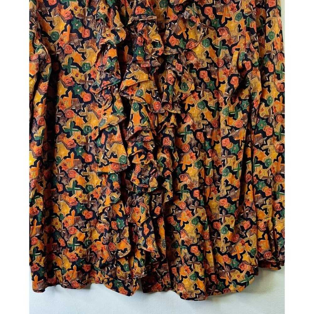 Vtg CAROL LITTLE Floral Ruffle Button Up Top Wome… - image 12