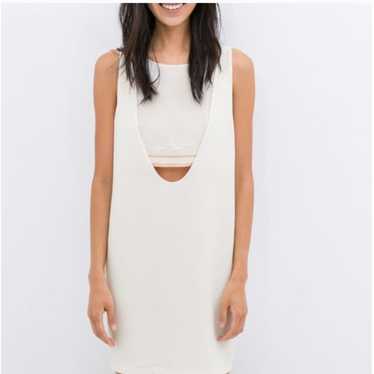 Zara Dress Womens Small White Peek A Boo Cutout L… - image 1