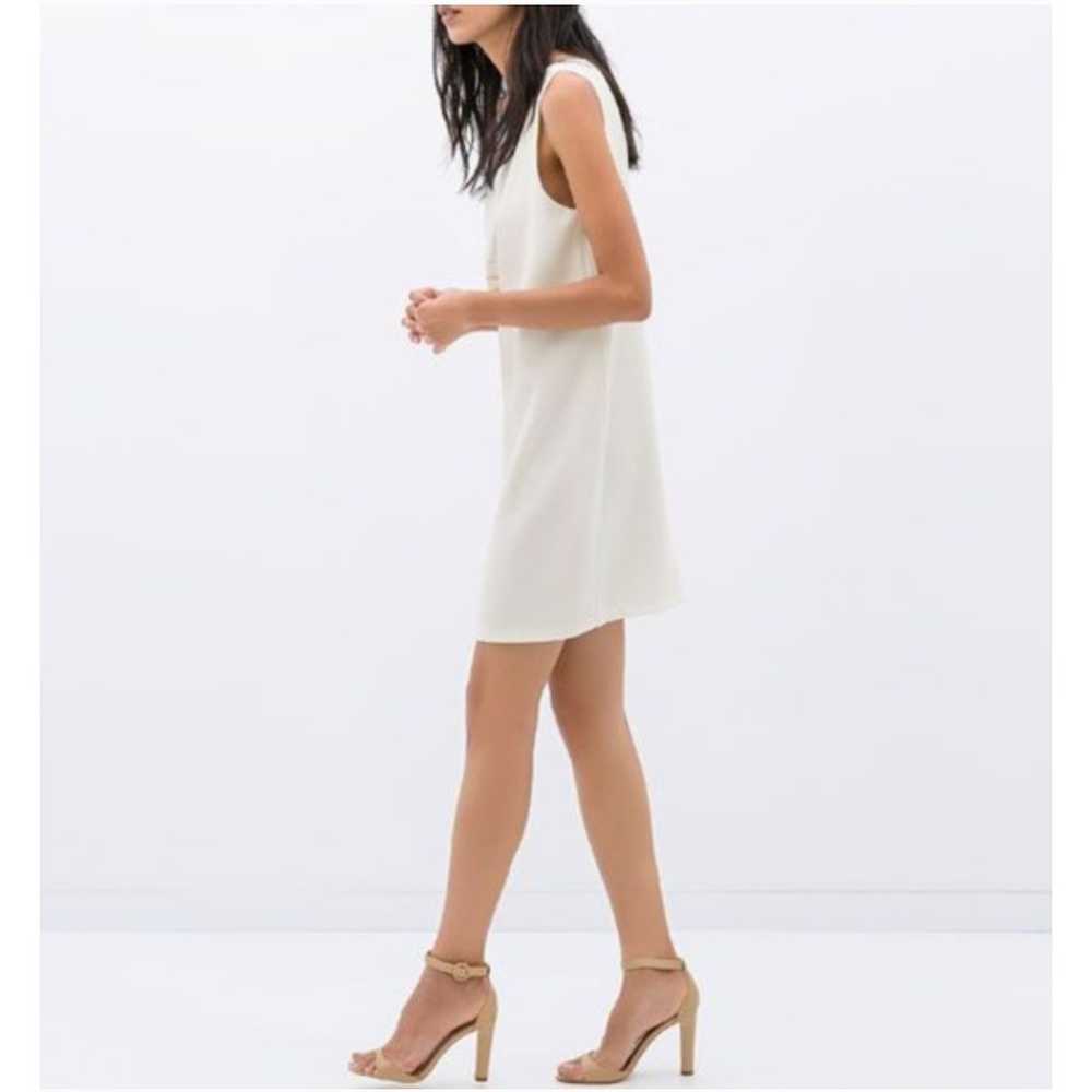 Zara Dress Womens Small White Peek A Boo Cutout L… - image 3