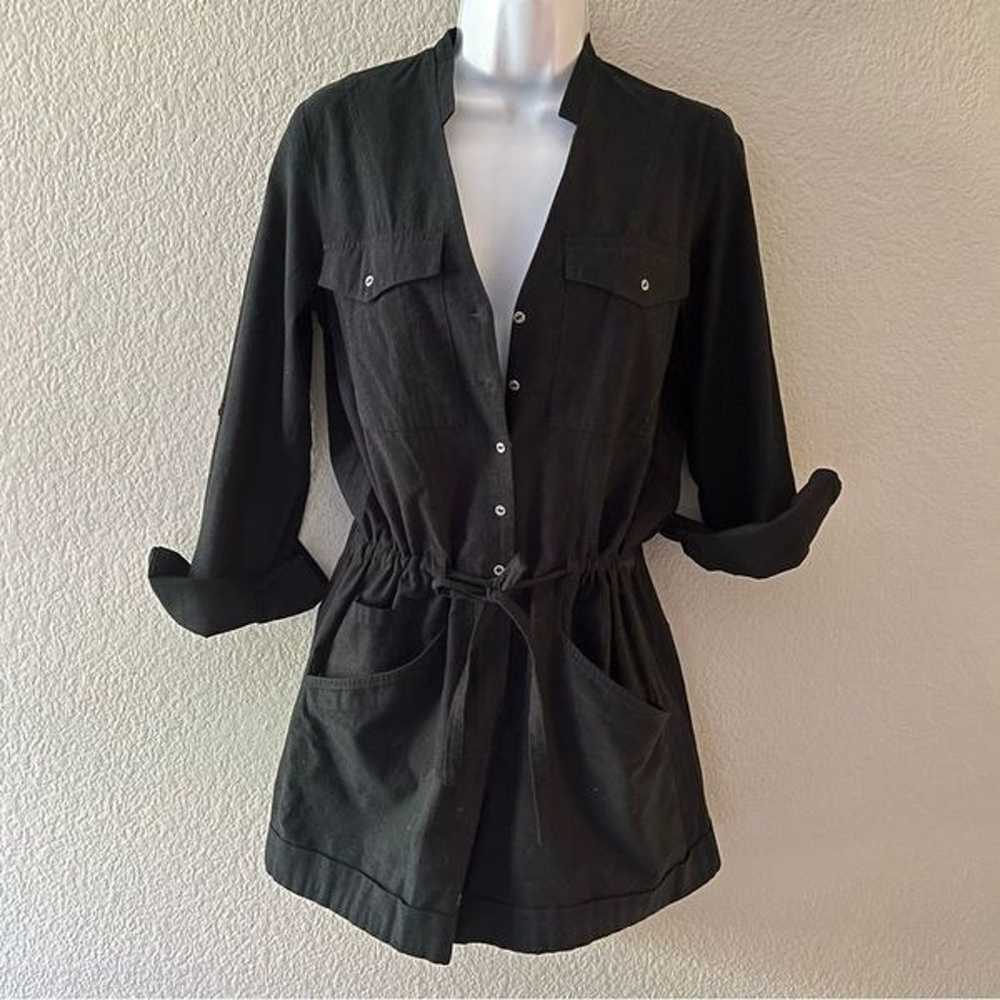 Helmut Lang Black Flannel Shirt Romper~ long slee… - image 2