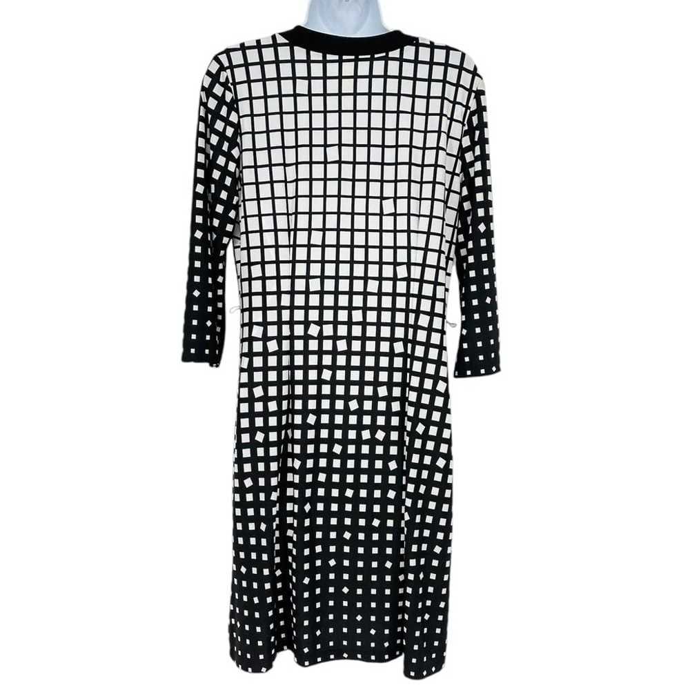 Emma & Michele Black and White Grid Print Shift D… - image 2