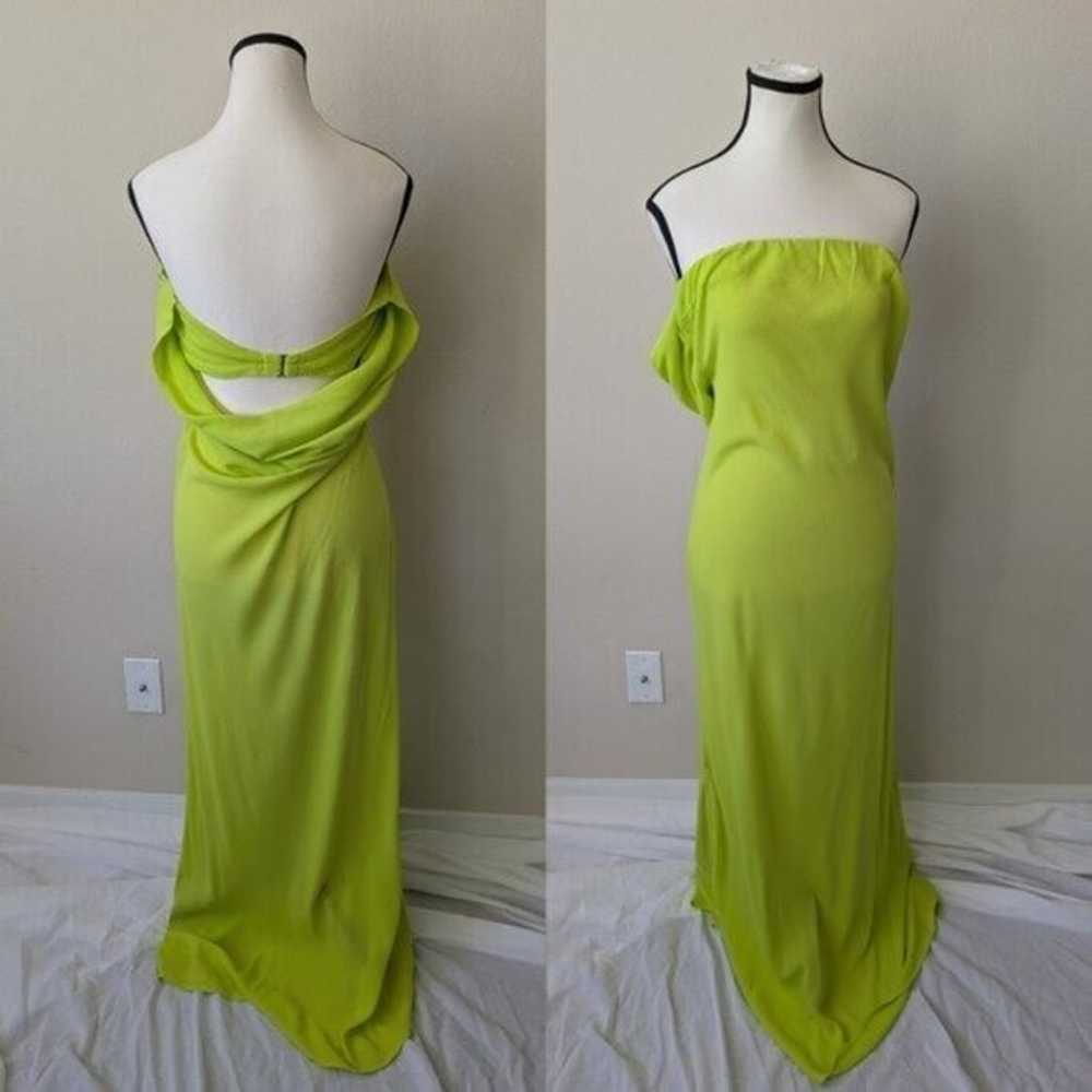 Olivaceous Neon Green Strapless Gown Maxi Dress S… - image 1