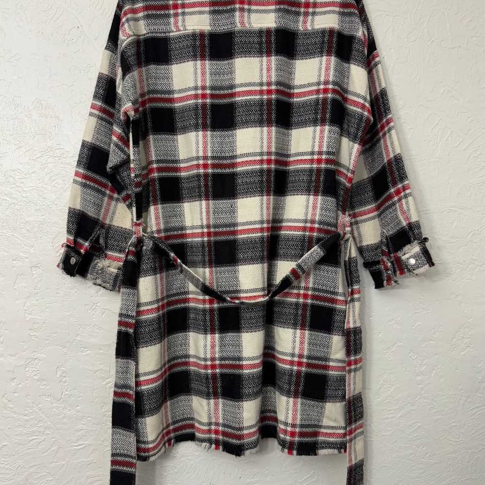 ZARA Basic Collection Women's 3/4 Sleeve Plaid Fl… - image 2