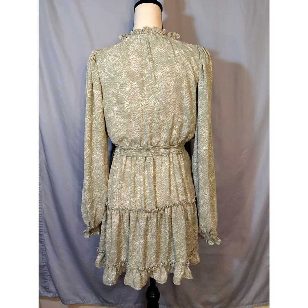 Mine Green Snakeskin Print Boho Dress - image 2