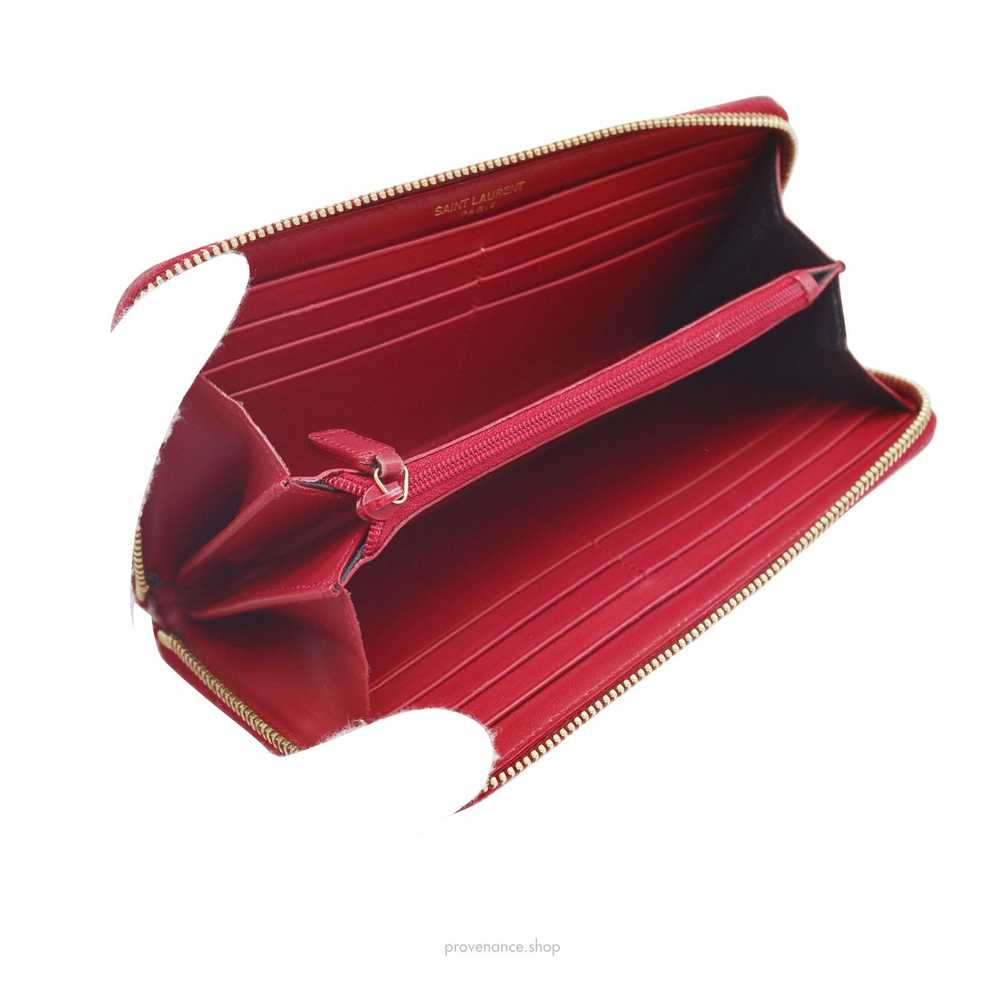 Saint Laurent Paris 🔴 SLP Zip Long Wallet - Popp… - image 8