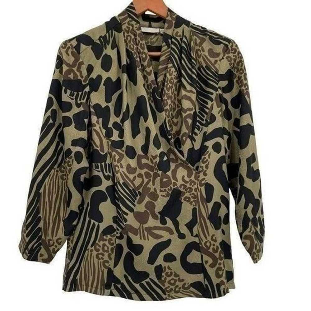 Levante Vintage 100% Silk Faux Wrap Long Sleeve P… - image 1