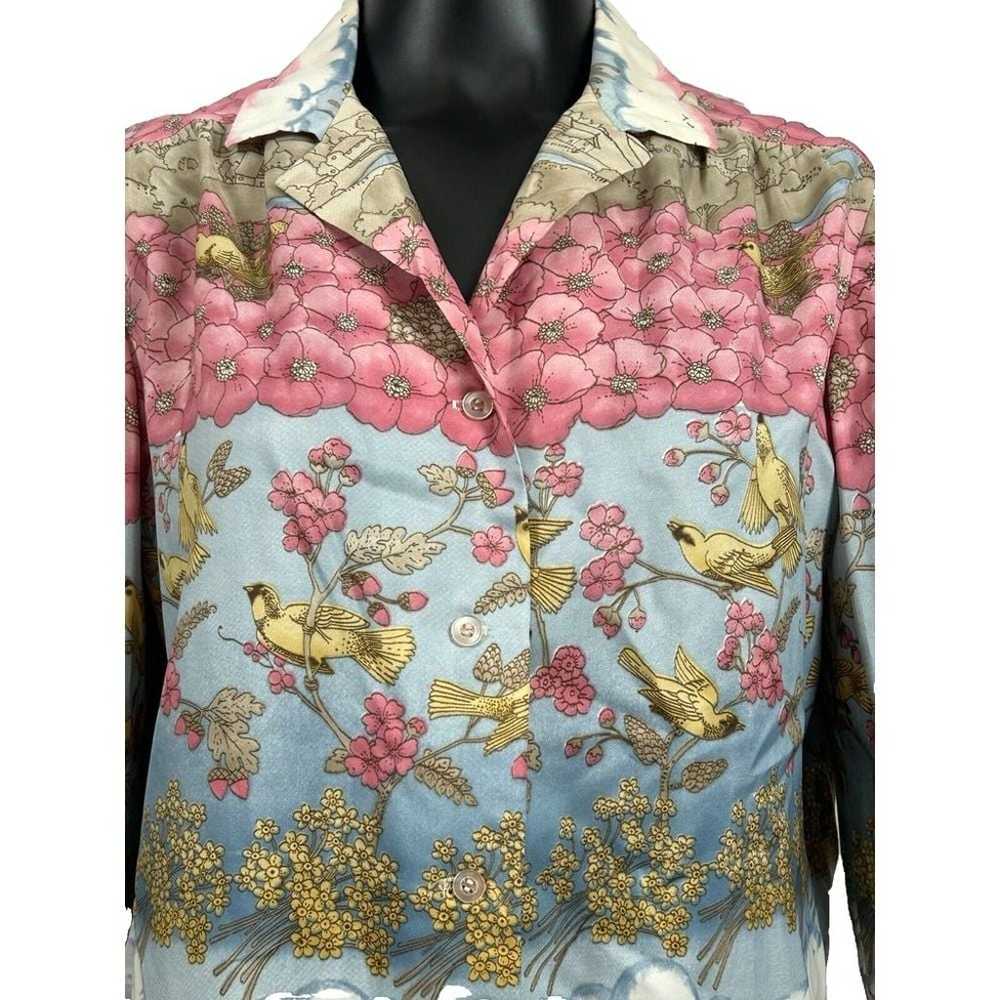 Vintage 70s Button Up Collared Women's Shirt Hand… - image 2