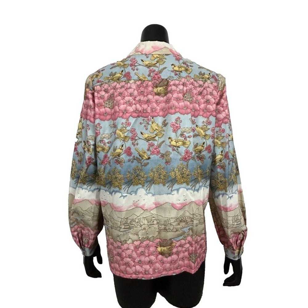 Vintage 70s Button Up Collared Women's Shirt Hand… - image 4