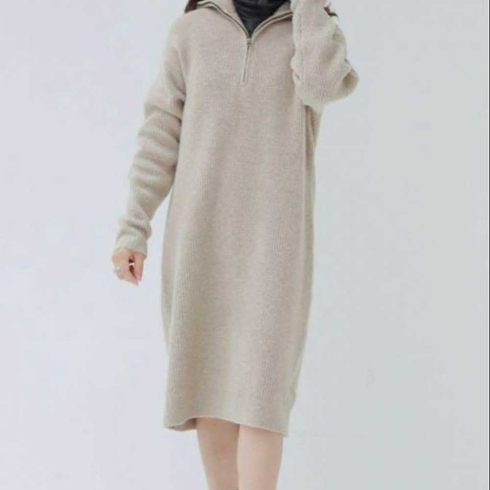 UNIQLO Beige Knit Dress M - image 1