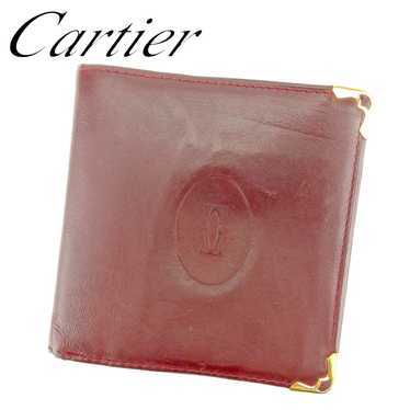 Cartier Bifold Wallet Must Line Bordeaux Gold Lea… - image 1