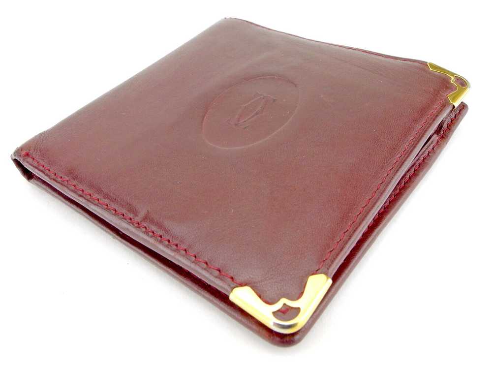 Cartier Bifold Wallet Must Line Bordeaux Gold Lea… - image 3