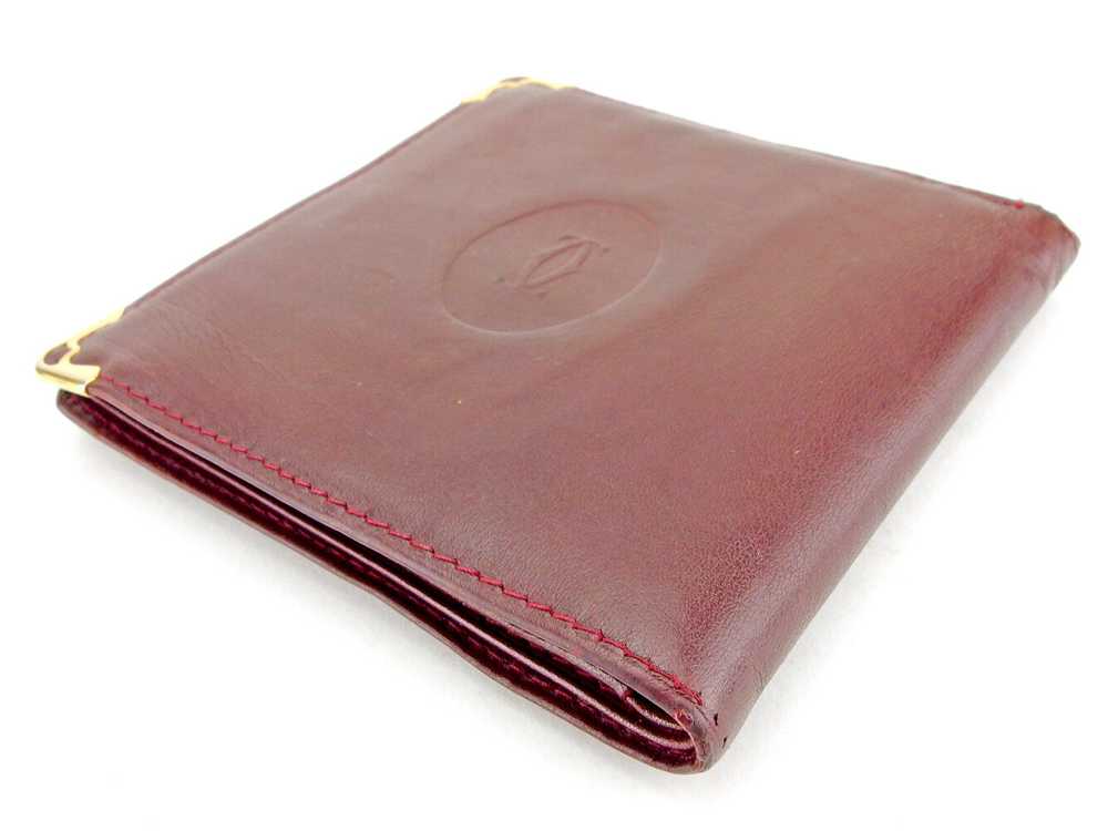 Cartier Bifold Wallet Must Line Bordeaux Gold Lea… - image 4