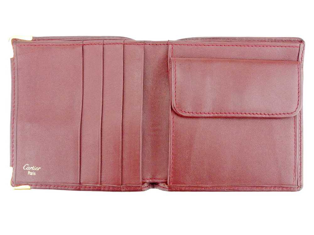 Cartier Bifold Wallet Must Line Bordeaux Gold Lea… - image 5