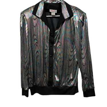 Vintage Tops 'n Tops Iridescent Long Sleeve Blous… - image 1