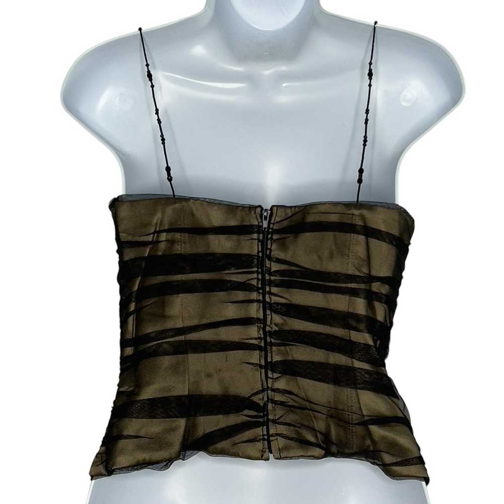 Kay Unger 6 Vintage Black Mesh Tulle Corset Top B… - image 2