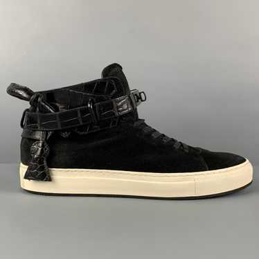 Buscemi 100MM Black Embossed Suede High Top Sneak… - image 1