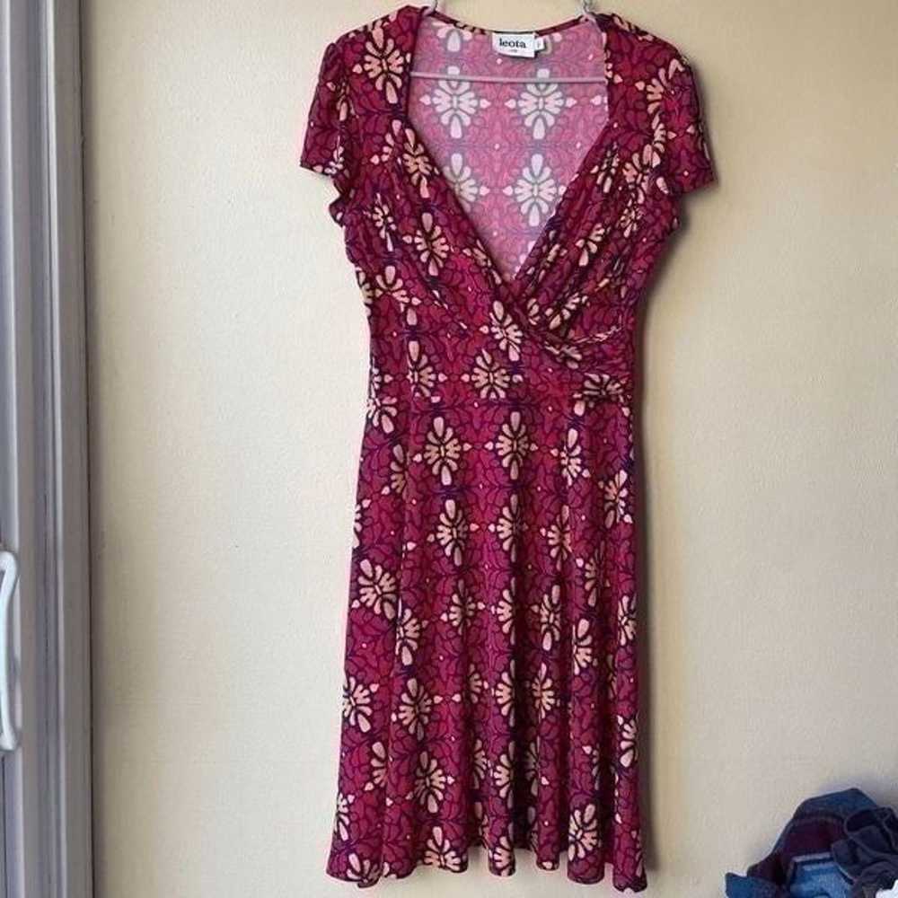 Leota Lula Jersey Printed Dress Size Large - image 1