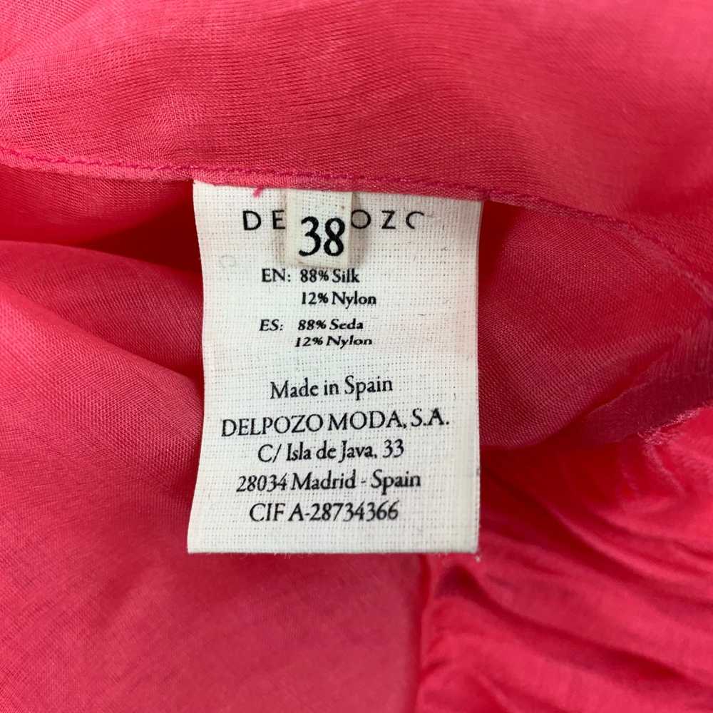 Delpozo Pink Silk Nylon Pleated Sleeveless Dress … - image 4