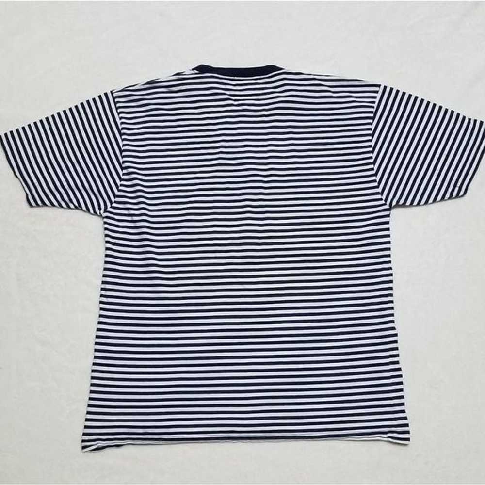 Vintage Tommy Hilfiger Blue Striped Flag Crew Tee - image 10