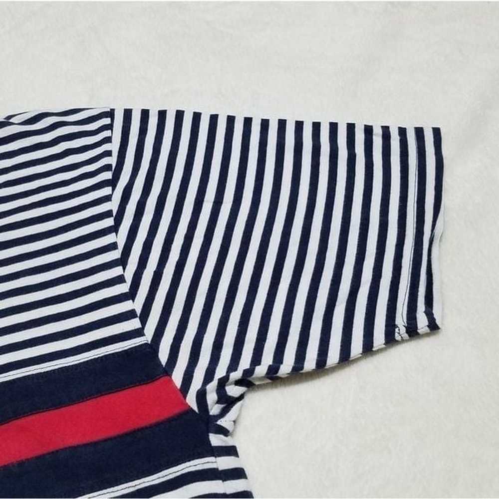 Vintage Tommy Hilfiger Blue Striped Flag Crew Tee - image 9