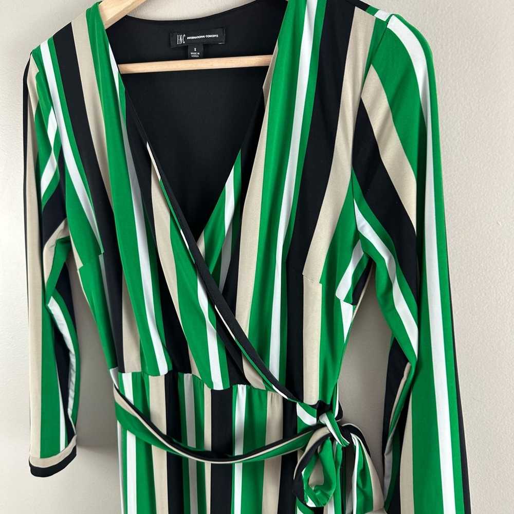 INC International Concepts Green Stripe Faux Wrap… - image 7