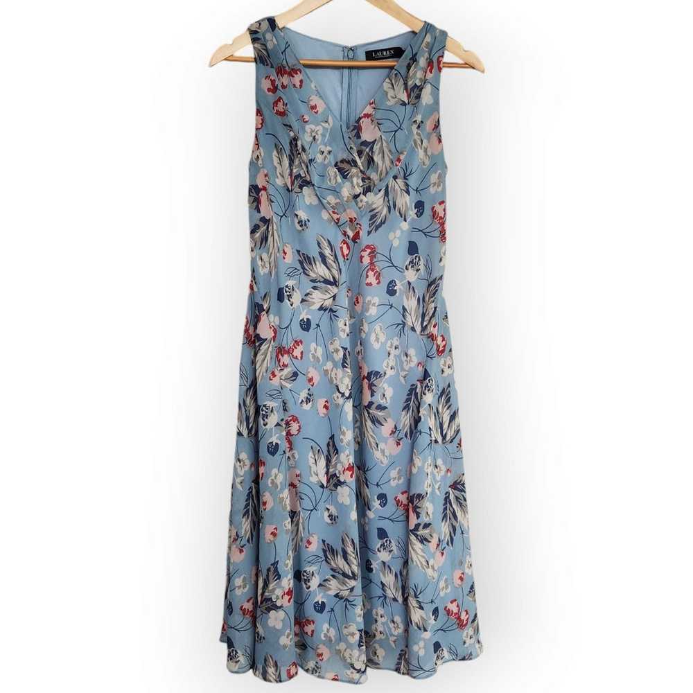 Lauren Ralph Lauren Blue Floral Flowy Sleeveless … - image 10