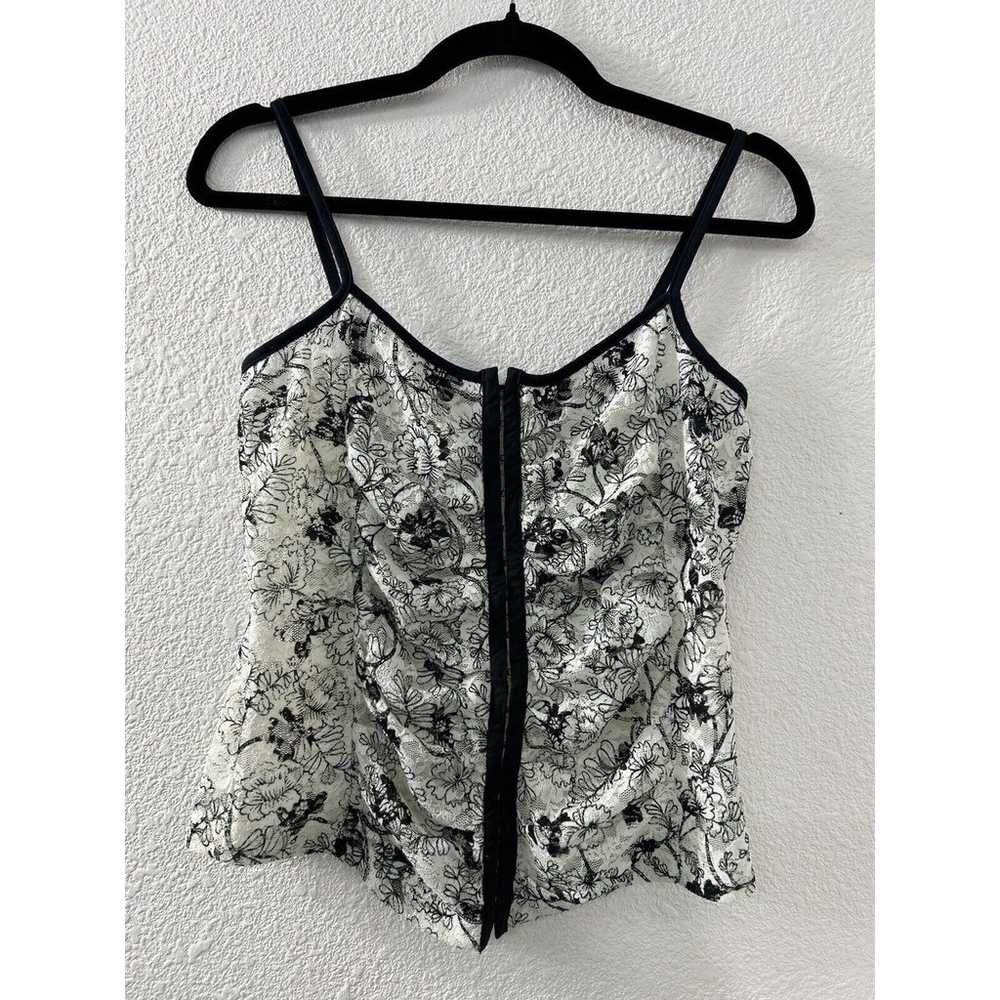 Free People Black & White Floral Sheer Lace Bonda… - image 3