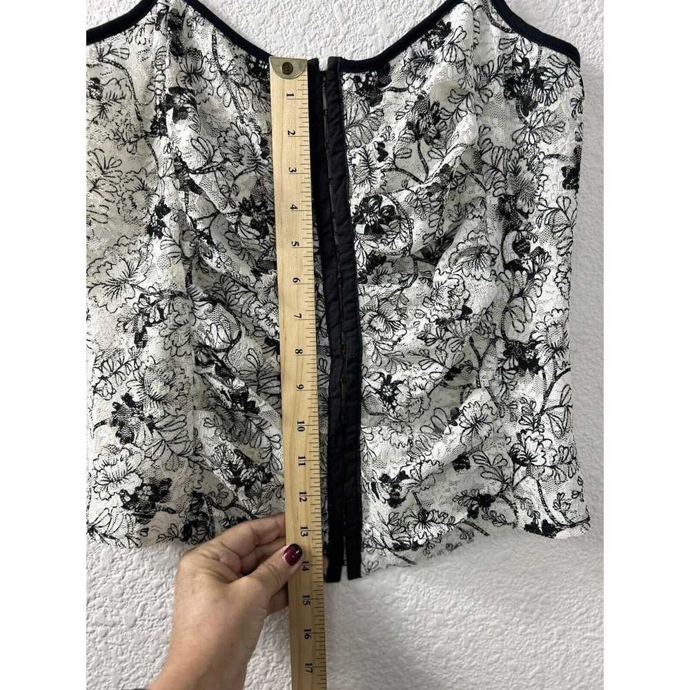 Free People Black & White Floral Sheer Lace Bonda… - image 9