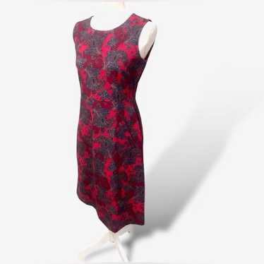 Lands End Sleeveless Ponte Sheath Paisley Dress