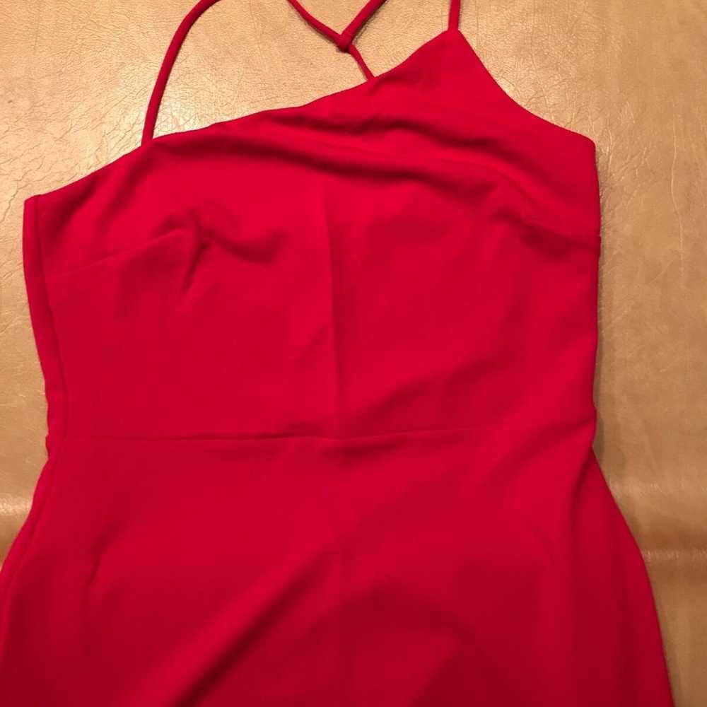 Beautiful red gown with a one side shoulder strap… - image 1