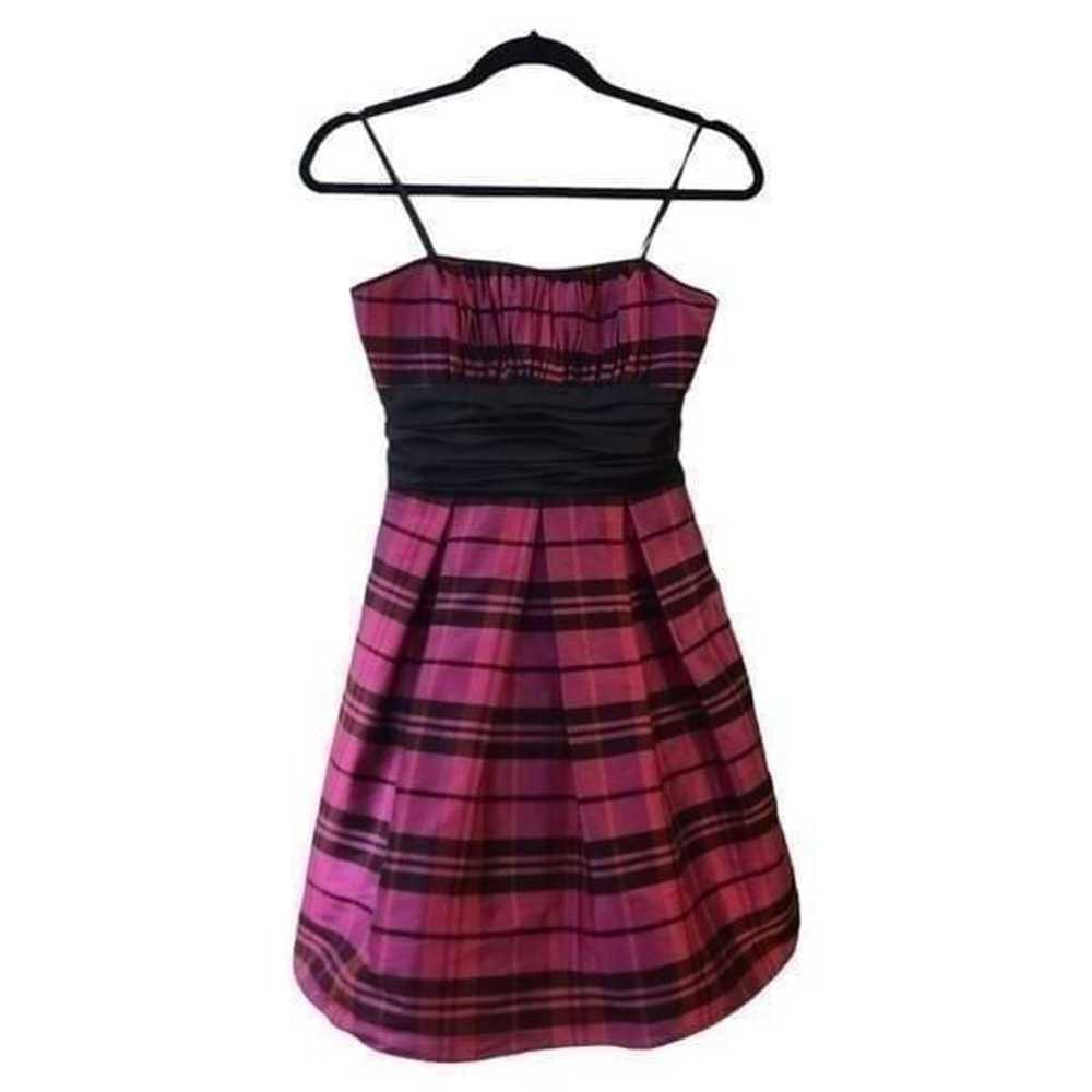 Morgan & Co Pink Plaid Taffeta Y2k Dress - image 2