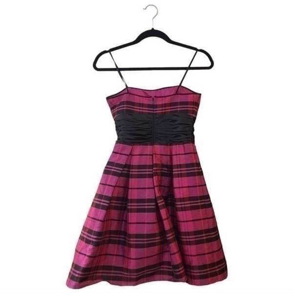 Morgan & Co Pink Plaid Taffeta Y2k Dress - image 3